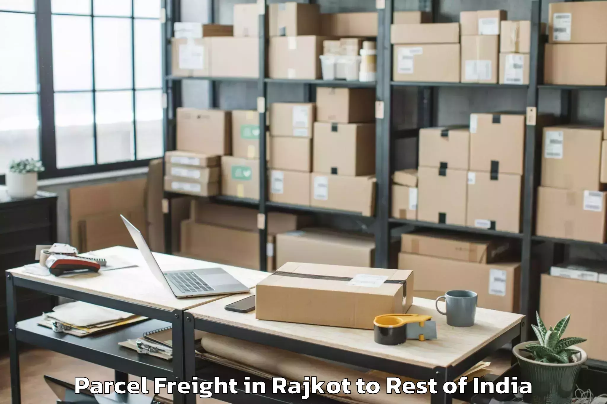 Top Rajkot to Korutla Parcel Freight Available